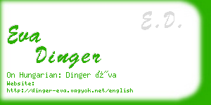 eva dinger business card